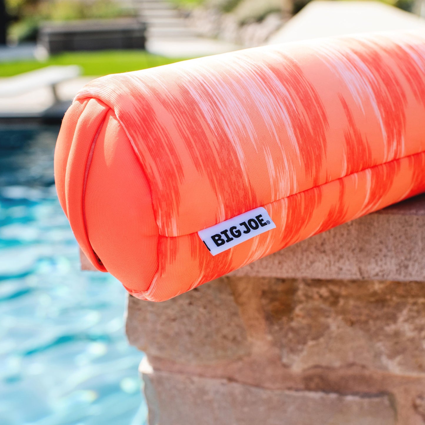 Big Joe Noodle Pool Float, Peach Glow, Doubled-Sided Mesh, Quick Draining Fabric, No Inflation Needed