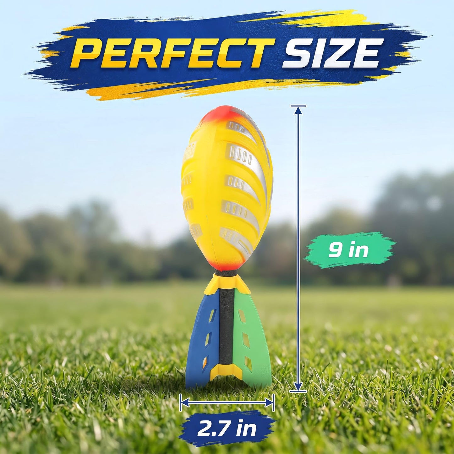 Liberty Imports 12 Pack Flying Foam Foam Missile Footballs with Tails, Sports Aero Pocket Flyers Toys for Kids Outdoor Backyard Activities, Games, Party Favors (9 Inches)