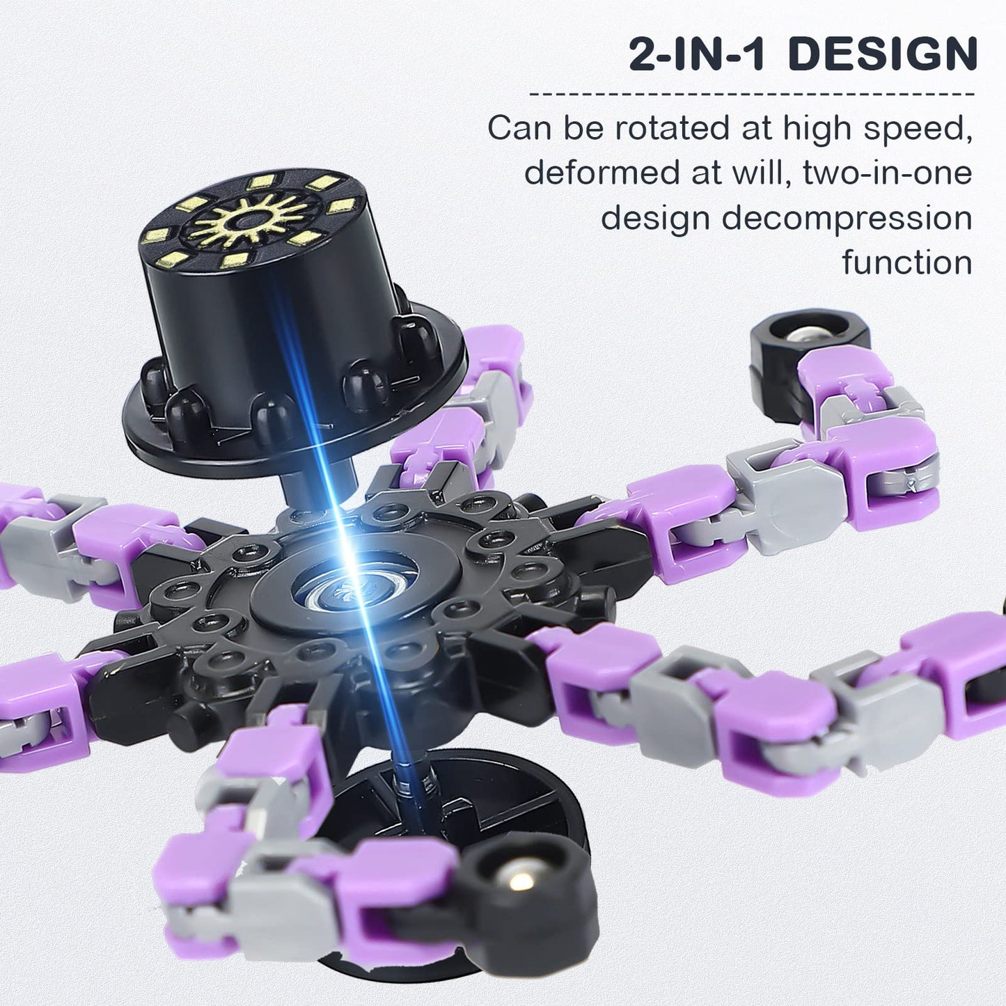 Charniol 20 Pcs Transformable Fidget Spinner Toys Funny Sensory Chain Robot Fidget Spinner DIY Deformed Mechanical Spiral Stress Relief Gifts for Kids Boys Adults Halloween Christmas Stuffers