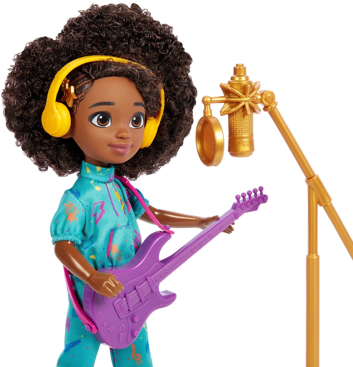 Mattel Karma’s World Making Rhymes Recording Studio 13-Piece Playset with Karma Doll (8.7-inch), Mixing Booth, Guitar, Collectible Record & More