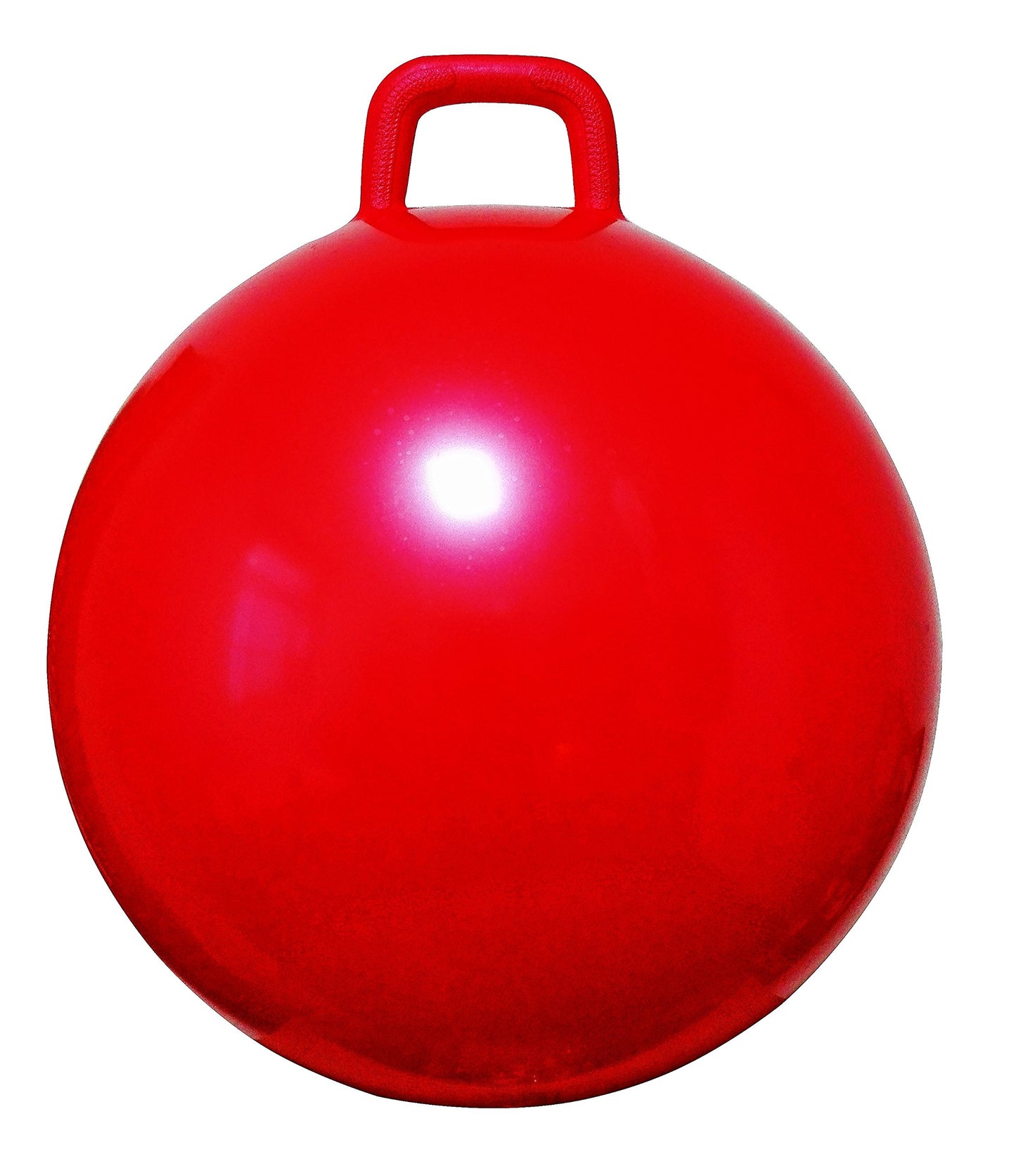AppleRound Space Hopper Ball with Air Pump: 28in/70cm Diameter for Age 13+, Kangaroo Bouncer, Bouncy Ball with Handle, Hippity Hoppity Hopball for Teens & Adults, Plain Color (Red)