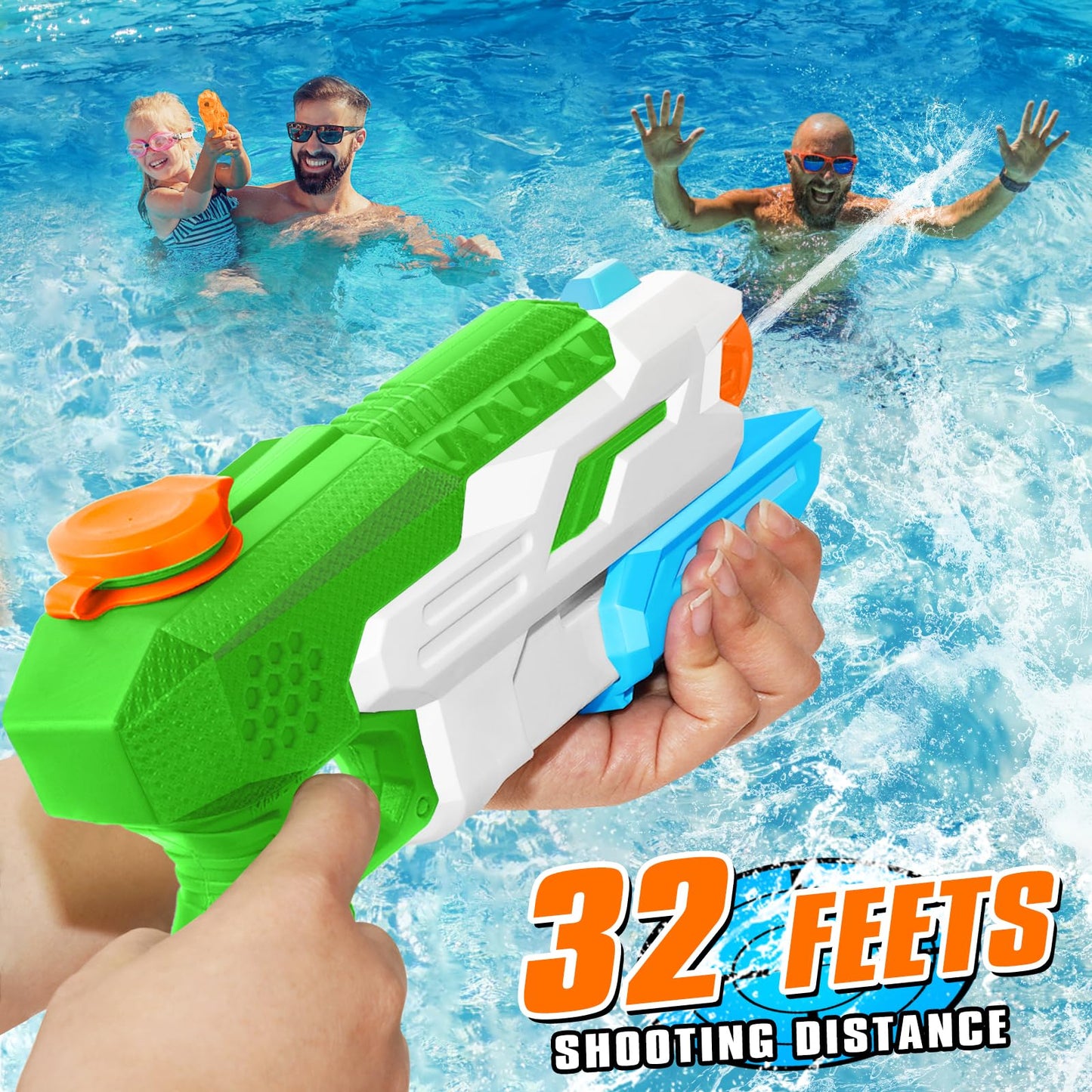 600cc Water Gun for Kids Adults：6 Pack Squirt Blasters Super Water Gun Soaker with Long Range High Capacity for Boys Girls Summer Swimming Pool Beach Outdoor Water Fighting Play Toys Party Favors