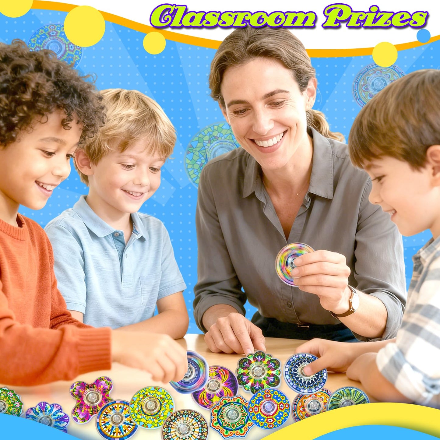 45 Pack Mini Fidget Spinner Fidget Toys Bulk,Party Favors Supplies Goodie Bag Stuffers Gifts for Kids Boys Girls Adults Anxiety ADHD Stress Relief,Carnival Treasure Box Sensory Toys Classroom Prizes