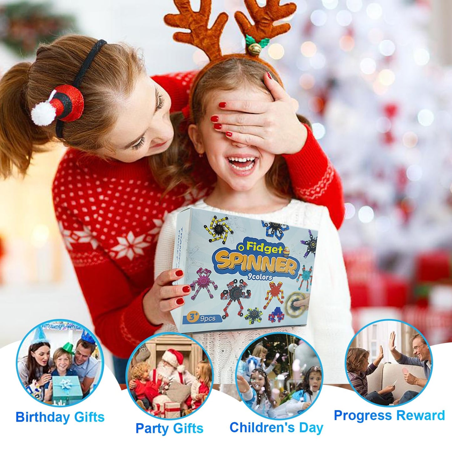 Easter Basket Stuffers Transformable Fidget Spinners,9PCS Funny Sensory Fidget Toys Deformable Chain DIY Robot Spinner,Fingertip Stress Relief Gyro Toy Kids Easter Basket Stuffers Party Favors
