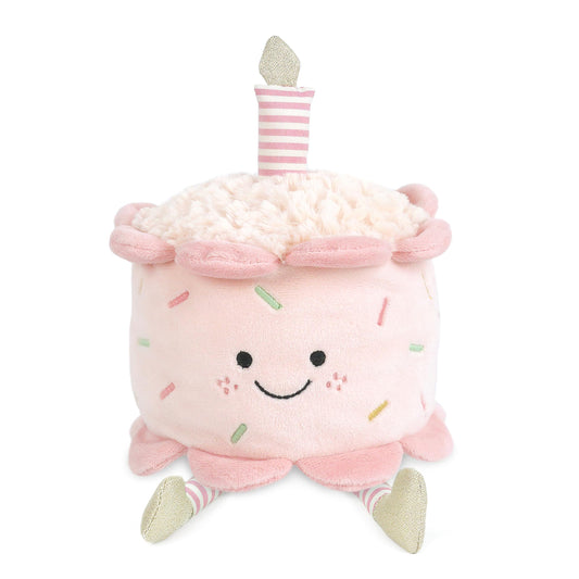 MON AMI Stuffed Birthday Cake Plush Toy | 11-Inch Pretend Play Plush Dessert | Soft Adorable Party Cake for Toddlers & Kids Nursery Décor