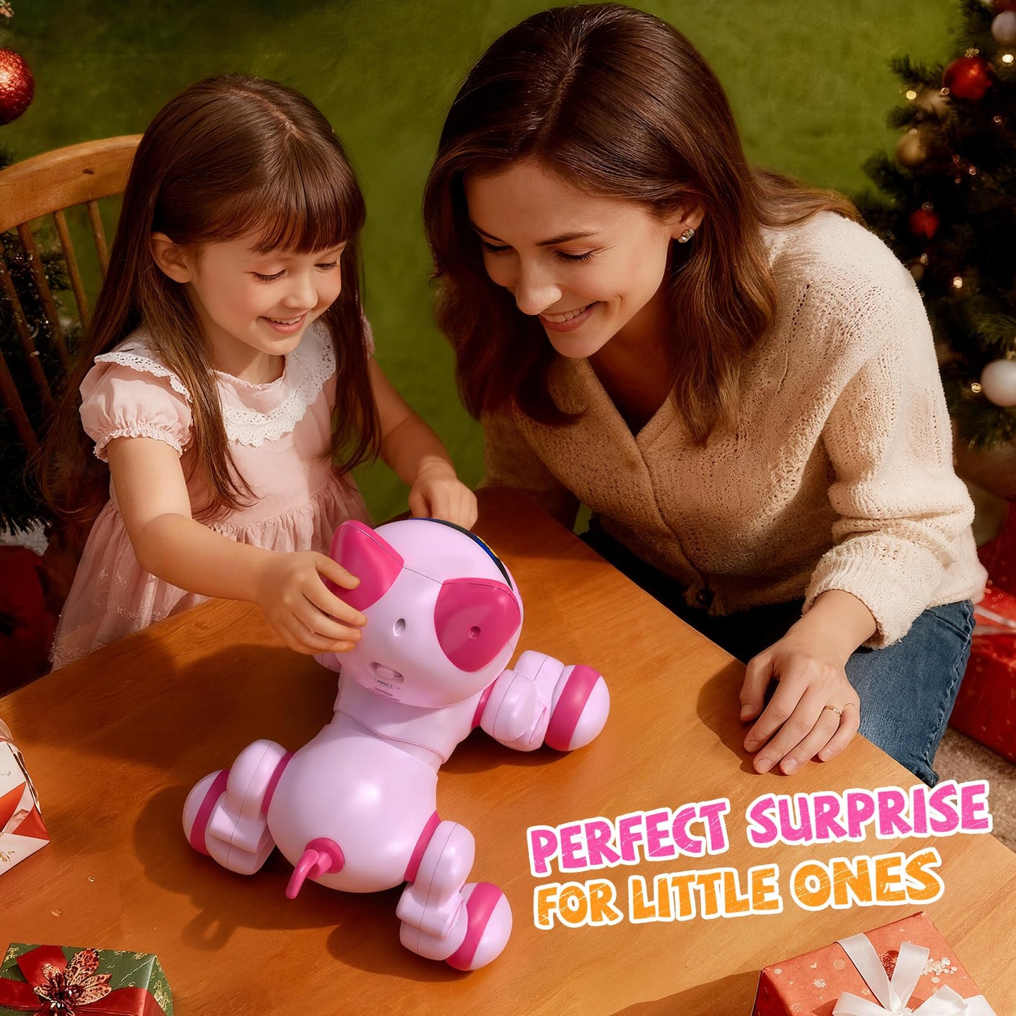 Robot Cat Toy for Kids, Interactive Robot Kitty with Touch Sensing, Remote Control Cat Robot Singing, Dancing, Walking, Sliding, Programmable Smart Pink Robotic Cat Pet for Girls