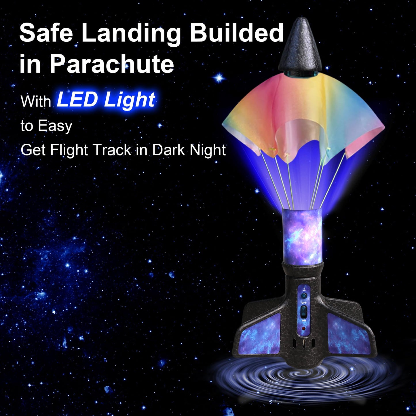 FUNBOOST Rocket Launcher for Kids, Electric Flying Model Rocket with Parachute, Air Rocket Toy Launch up to 200 ft, Outdoor Space Rocket Toys for Boys & Girls, Ages 8-12