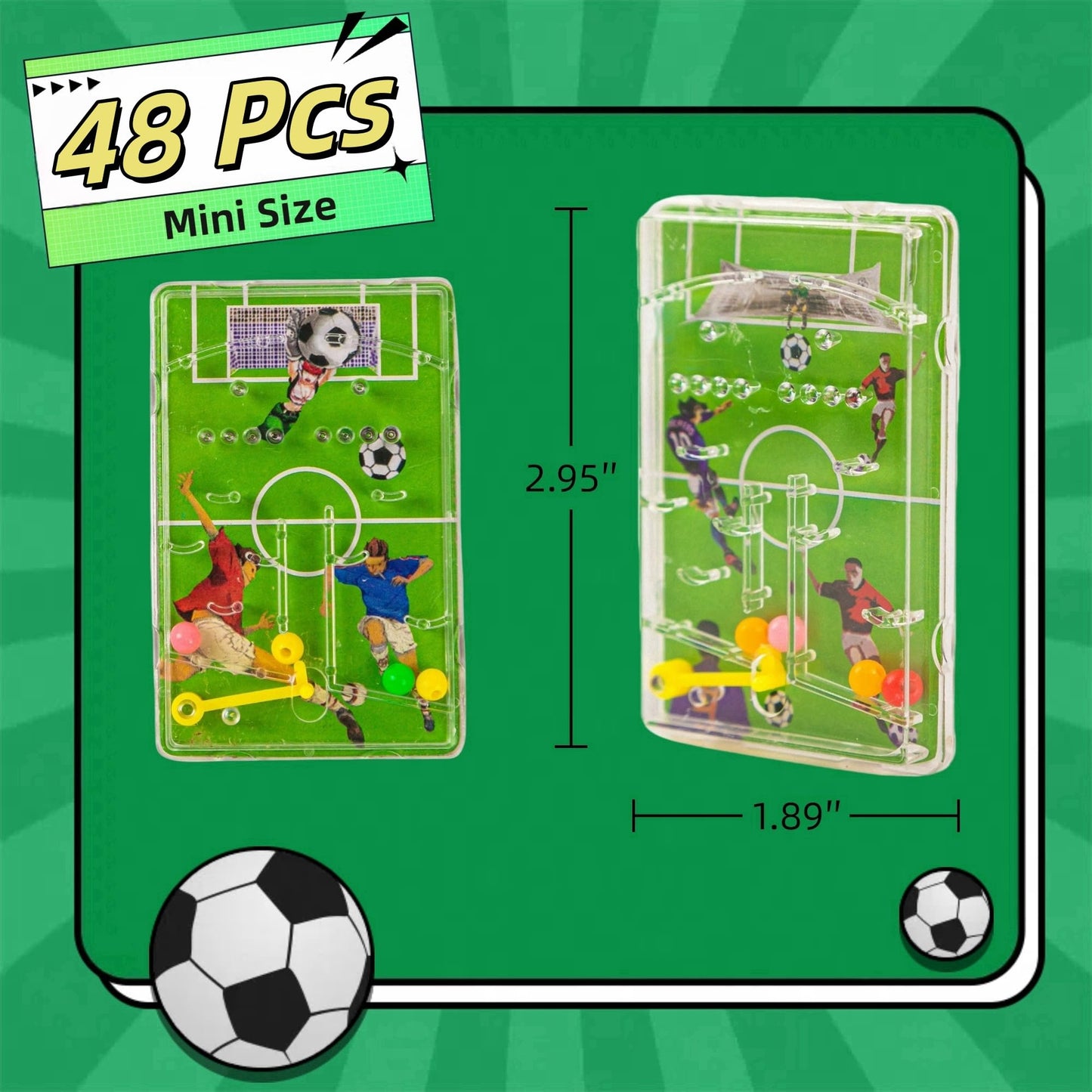 natalieenati 48Pcs Football Pinball Game and Maze Puzzles 2 In1-Soccer Party Favors for Kids-Carnival Prizes-Treasure Box-Classroom Prizes-Return Gifts for Kids Birthday Party-School Gifts