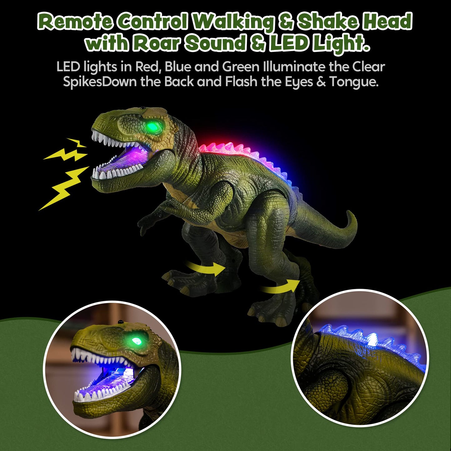 JOYIN Robot Dinosaur Toy for Kids Boys 3+ Big T.rex with Light and Realistic Roaring Sound, Remote Control Walking & Dancing Dinosaur, Electronic Toy for Kid, Birthday Gift for Kids Boys Girls