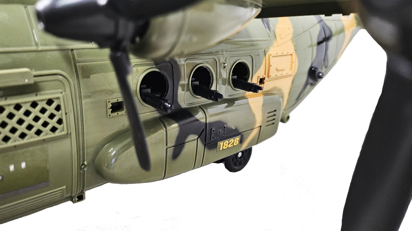 Toy Essentials Large Military 21-Inch Cargo Plane C130 Bomber Combat Air Force with Working Doors 20 Bombs and 12 Military Army Vehicles