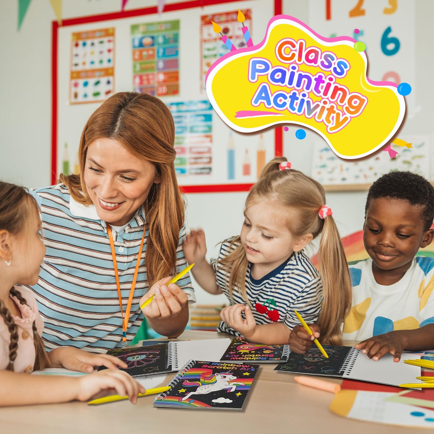 ZIZZ Scratch Art Party Favors for Kids 4-10: 24 Pack Rainbow Scratch Notebooks Gifts Kits - Mess Free Coloring Books Birthday Goodie Bags Stuffers School Classroom Travel Games for Girls Boys Toddler