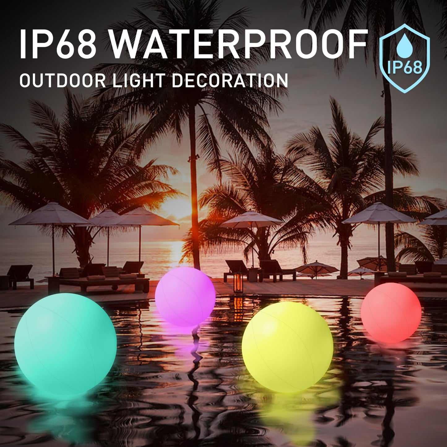 Pool Toys 16 Inch 5 Pack- 16 Lighting and 4 Modes LED Beach Ball with Remote Control,Suitable for Pool Games Night Summer Pool Party,Outdoor Everybody Family Games