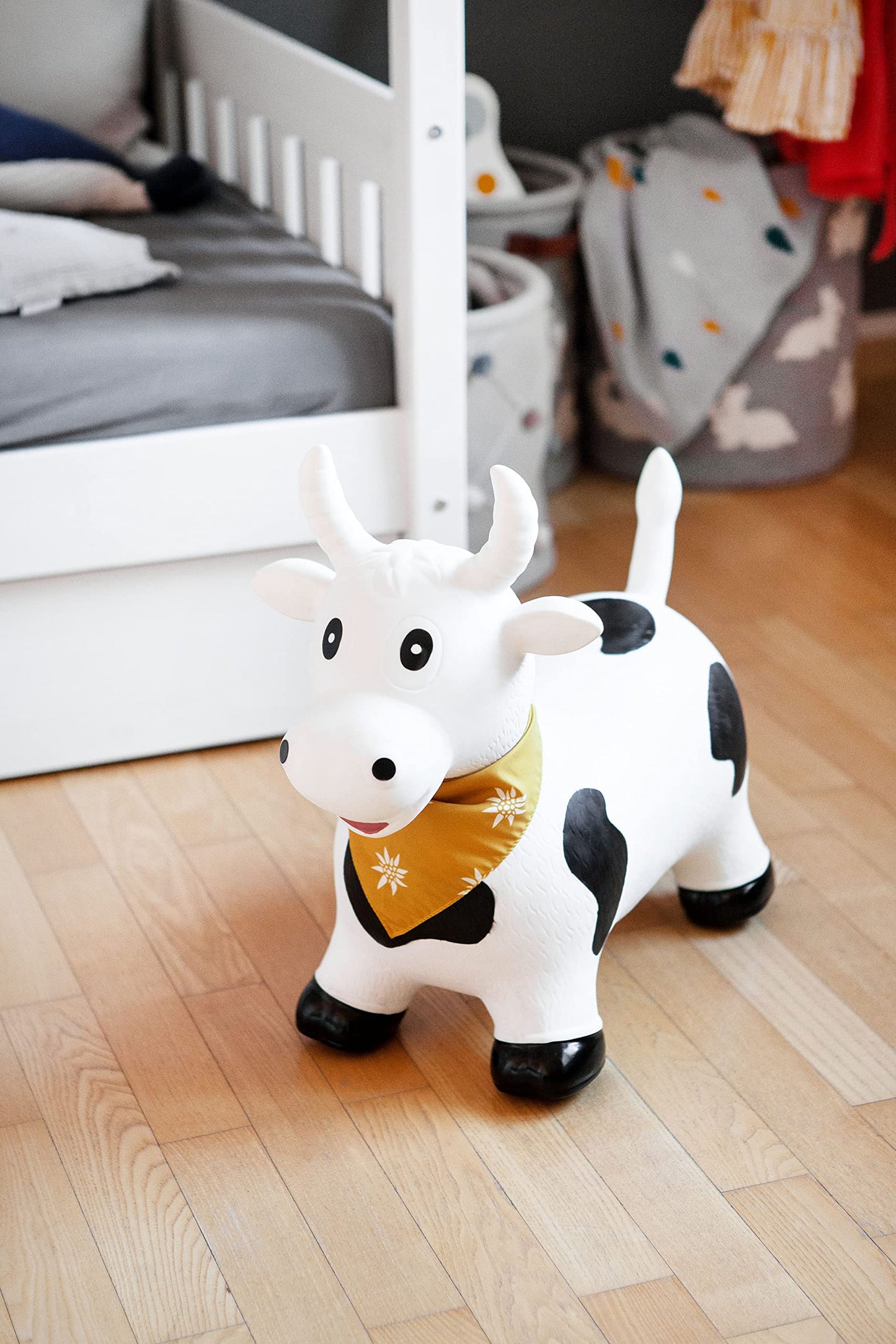 Kindsgut Bouncy Animal Hopper – Inflatable Bouncing Ride-On Toy for Kids & Toddlers Age 2+, Designed in Germany, Indoor & Outdoor, Cow