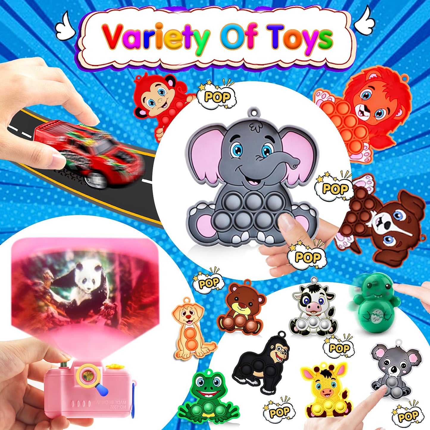 Kiss Monkey Party Favors for Kids 8-12 4-8, 320 Pack Fidget Toys Bulk, Treasure Box Toys for Classroom, Goodie Bags Stuffers for Kids, Classroom Prizes, Birthday Holiday Gifts for Boys Girls