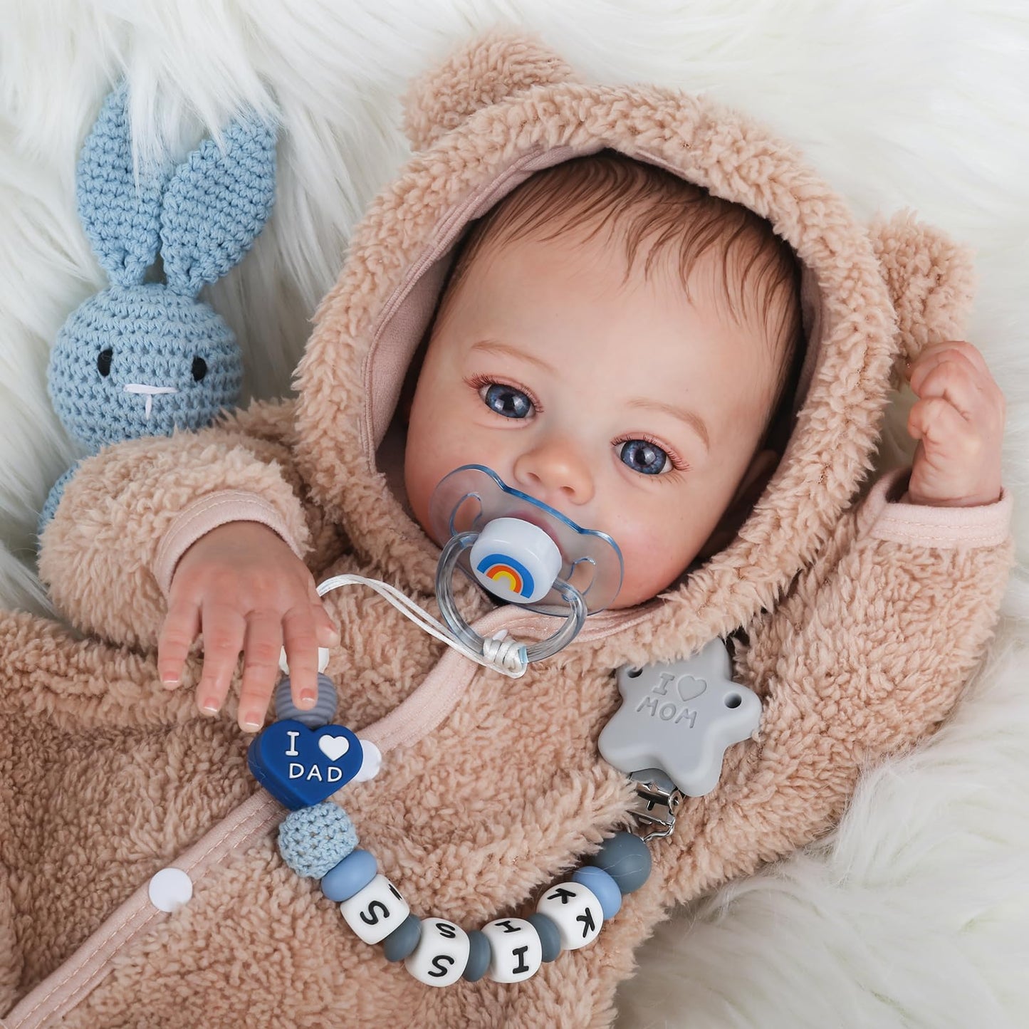 KSBD Reborn Baby Dolls - 18 Inch Realistic Baby Doll Lifelike Full Baby Boy Real Life Baby Doll with Soft Vinyl Body can Swimming with Accessories Gifts for Kids 3+