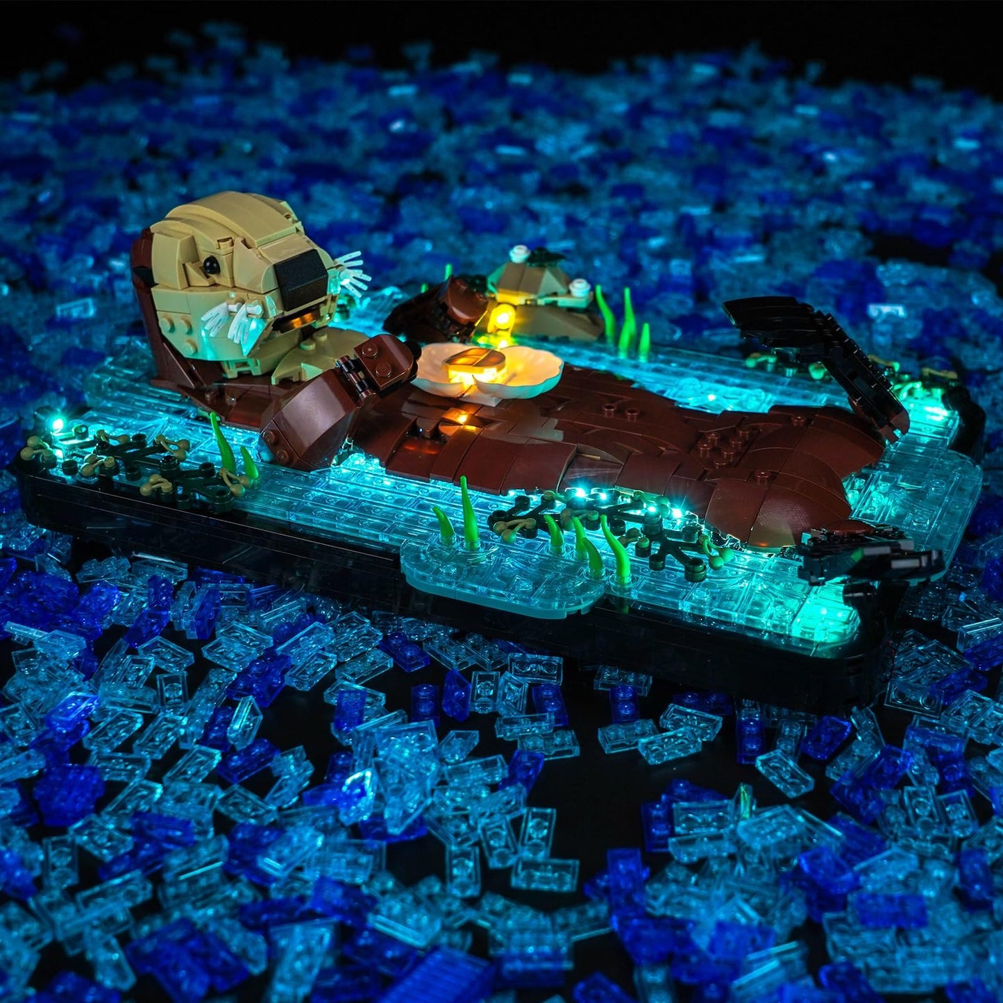 LocoLee Light kit Compatible with Lego 21366 Floating Sea Otters - No Actual Model Only Lights, LED Lighting Accessories Compatible with Lego Sea Otters 21366 (RC Version)