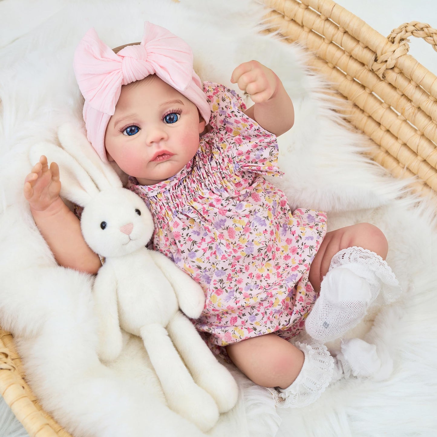 FOCKOF Realistic Reborn Baby Dolls - 18 Inch Real Life Baby Doll Girl Lifelike with Accessories for 3+ Years Old (Pink)
