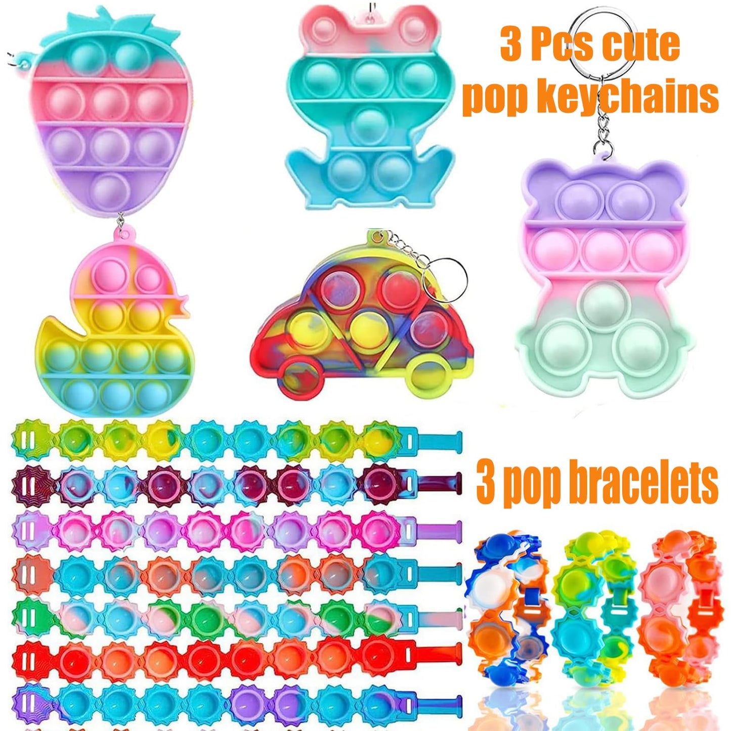 124 Pcs Party Favors for Kids, Pop Fidget Toys Bulk, Treasure Box Toys for Classroom Prizes, Pinata Filler, Goodie Bag Stuffers, Treasure Chest Carnival Prizes for Boys & Girls