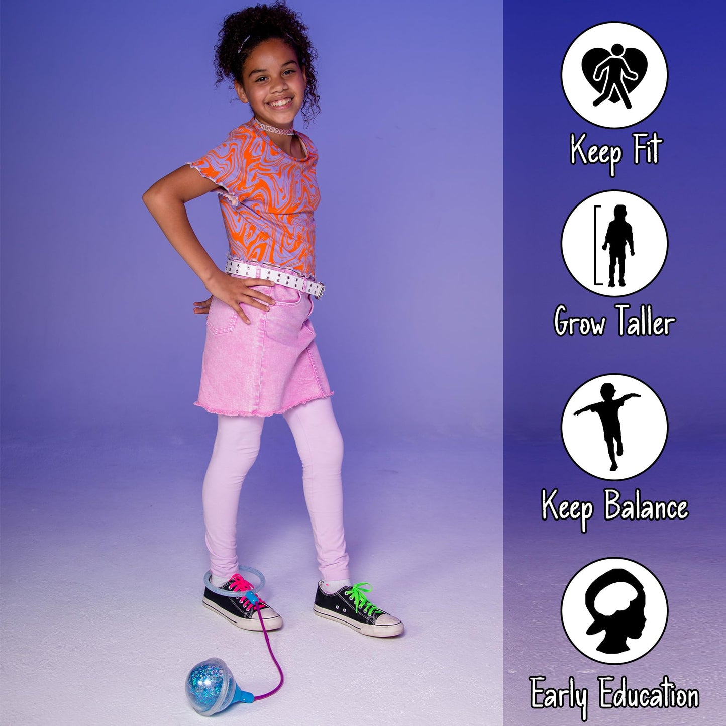 KESS Ice Hopper (Colors Will Vary) - Glitter Filled Hopper Ball - Fun Way to be Active - Aids in Coordination
