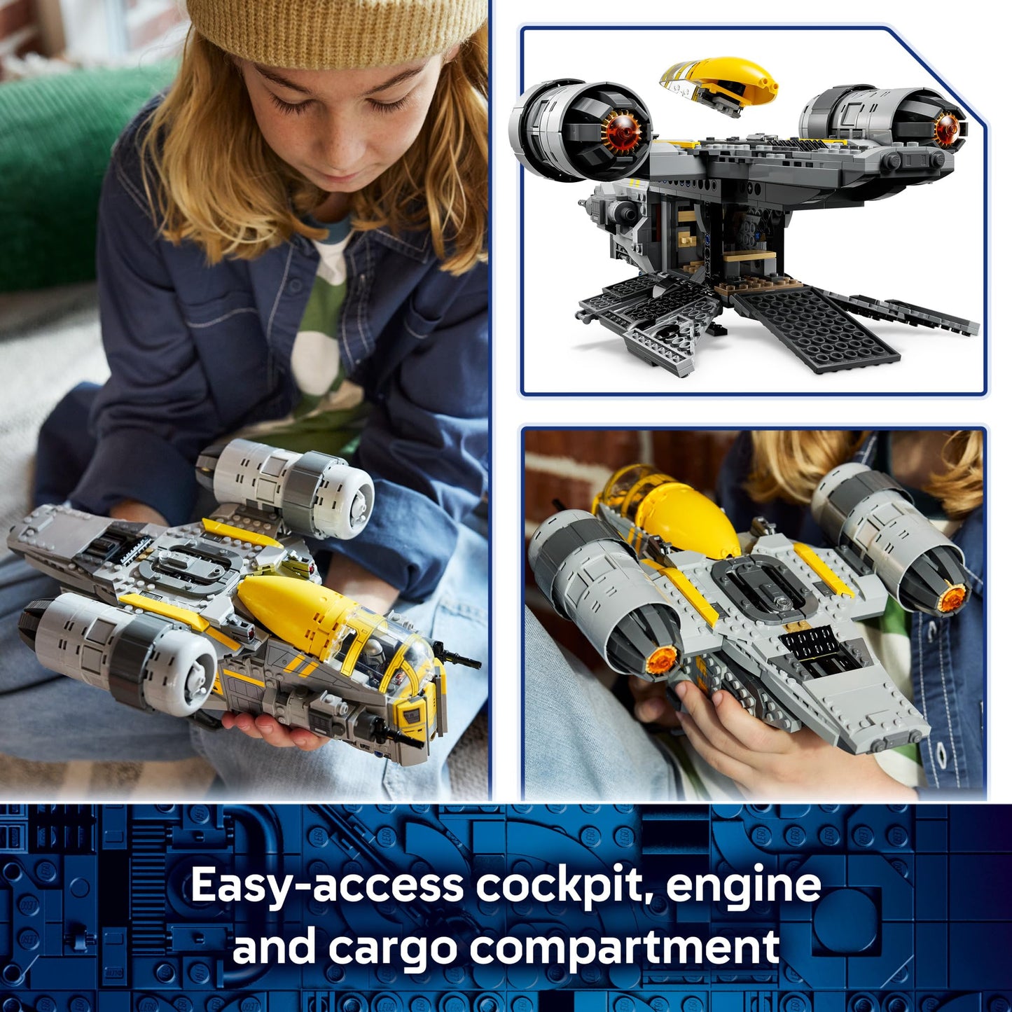 LEGO Star Wars: The Mandalorian and Grogu The Razor Crest Building Toy - Build and Display Set for Boys & Girls, Ages 10+ - Star Wars Gifts for Birthdays & Fans - 75447