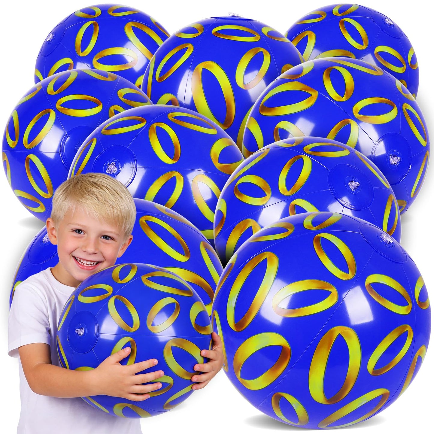 SCIONE 12 Pack 12 Inch Beach Balls, Blue Inflatable for Retro Pool Toys Party Decorations, Birthday Favors & End of Year Class Gifts