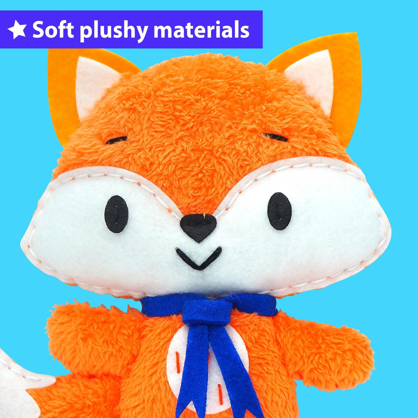KRAFUN My First Sewing Kit for Kids Ages 6-10 Beginners | Learn to Sew Fox Stuffed Animal | Premium Thick Felt | Craft Gift for Girls & Boys