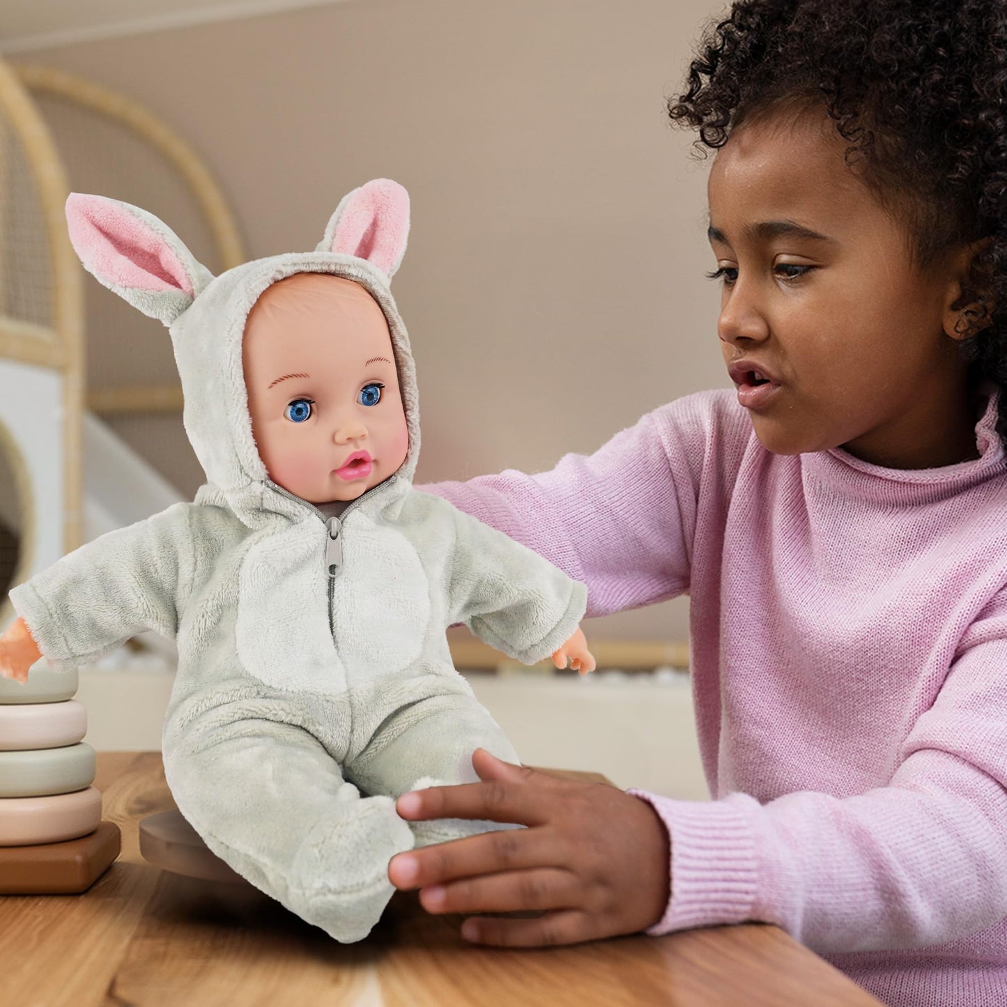 SMILESSKIDDO 12 to 16 Inch Baby Doll Clothes - 6 Sets Animal Styling Dolls Outfits Jumpsuits New Born Babydoll, Doll Accessories Clothes for 12 14 16 Inch, Gifts for Toddler Girls Kids