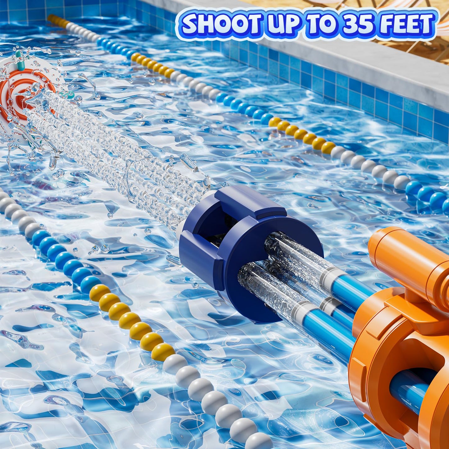 XINNOVEL 2 Pack Water Guns for Kids Adults, Summer Outdoor Water Toys Swimming Pool Game, Beach Water Game Fighting Play Pool Toys for Boys Girls Kids Ages 4-8, 8-12