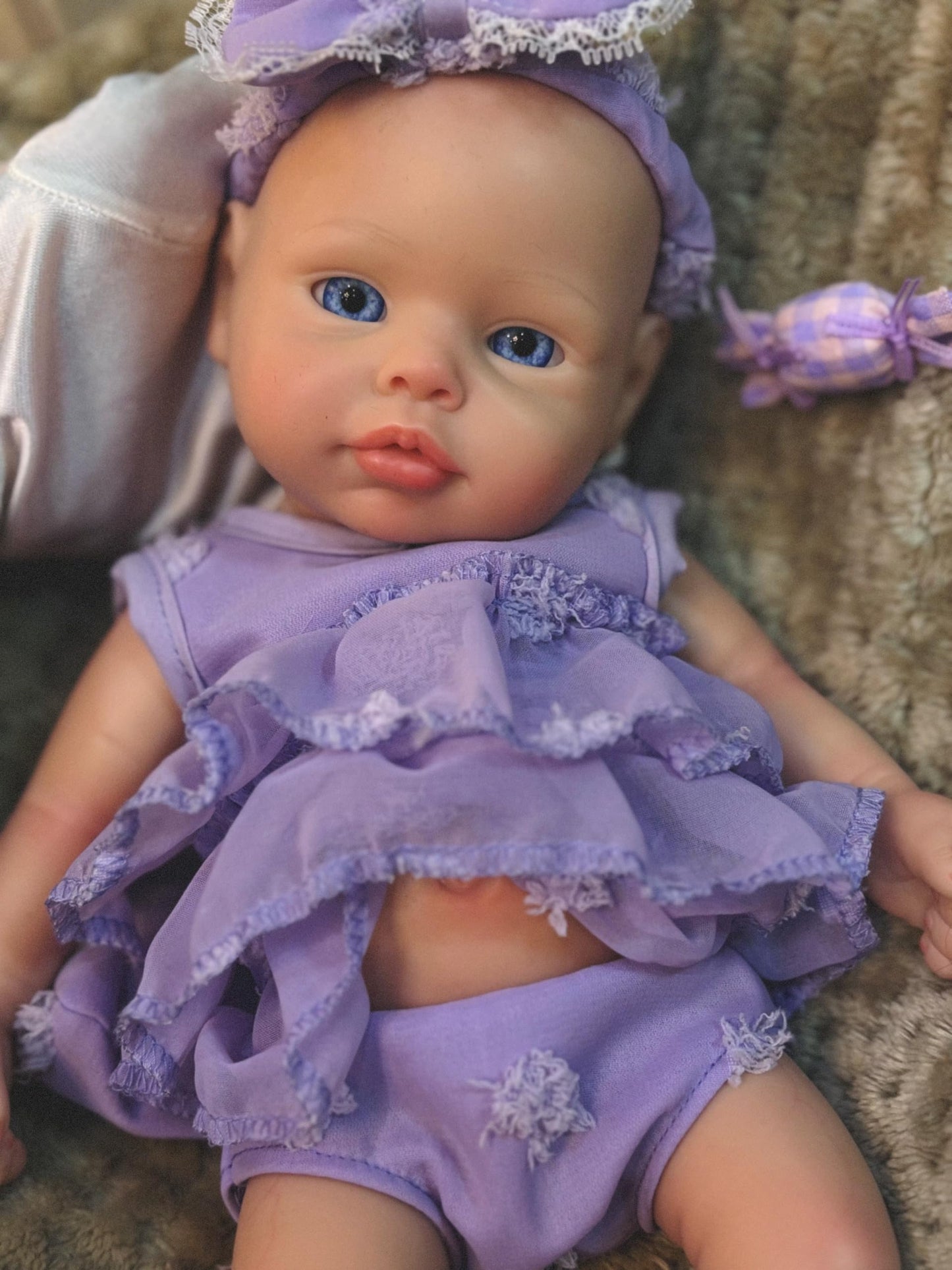 Aniiyy 13 Inch Full Body Silicone Baby Dolls Can Open Mouth Take a Pacifier Realistic Soft Silicone Reborn Baby Doll Birthday Gifts for Kids