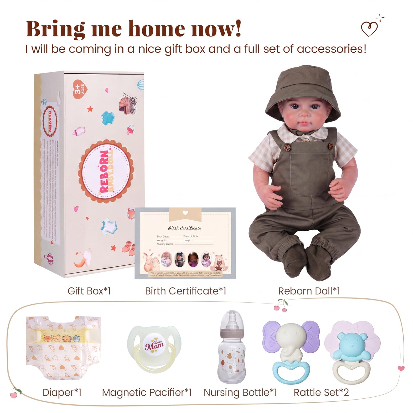 BABESIDE Lifelike Reborn Baby Dolls Boy - 20 Inch Soft Body Realistic-Newborn Handmade Real Life Baby Dolls with Clothes and Toy Gift for Kids Age 3+