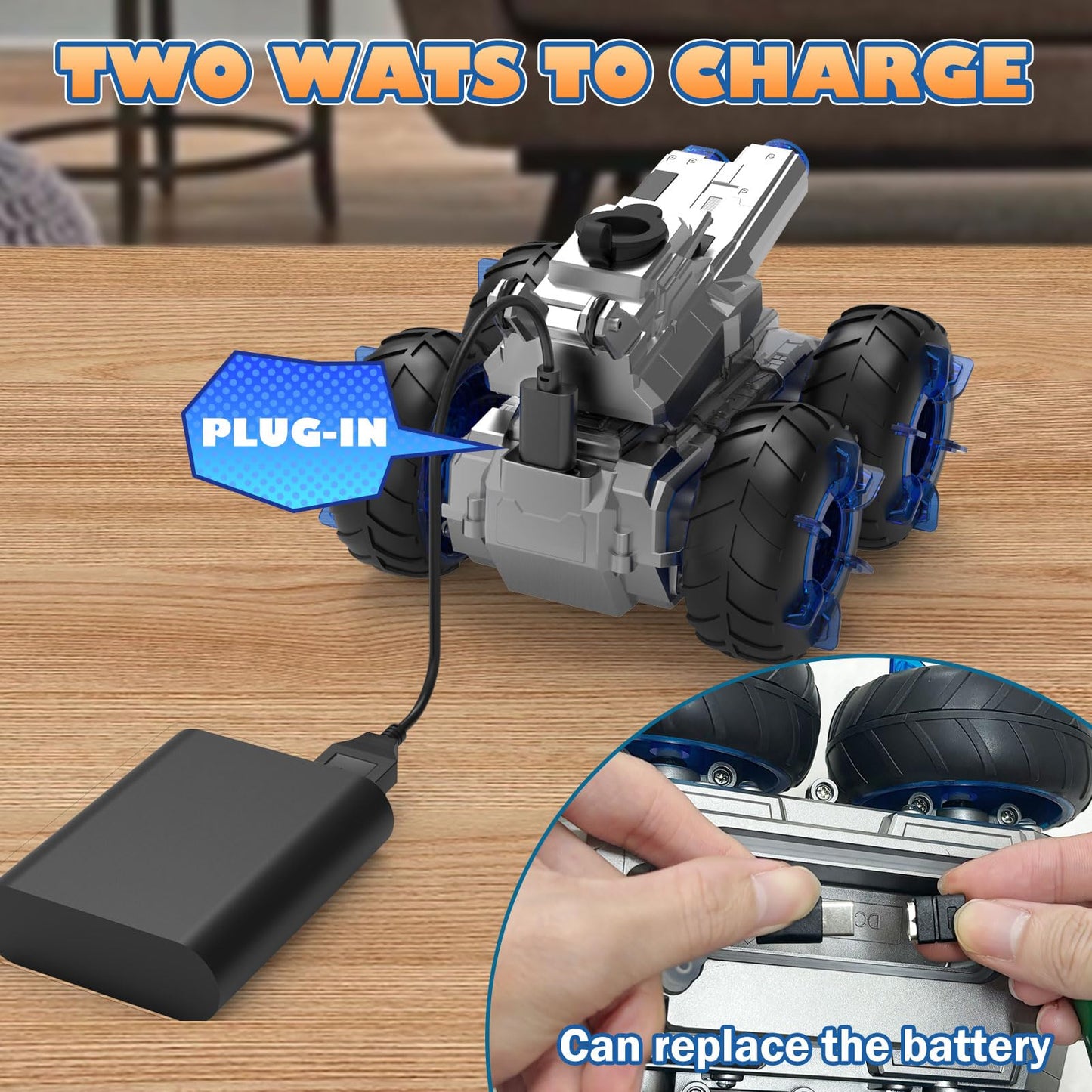 Amphibious Remote Control Car with Water Gun,Waterproof Monster Truck Rc Boat Water Tank Swimming Pool Toys,Gesture Sensing RC Stunt Cars,Birthday Gifts for Boys Girls Teens 8 9 10 11 12 13+ yrs