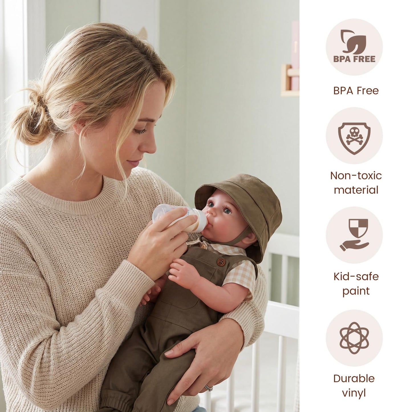 BABESIDE Lifelike Reborn Baby Dolls Boy - 20 Inch Soft Body Realistic-Newborn Handmade Real Life Baby Dolls with Clothes and Toy Gift for Kids Age 3+