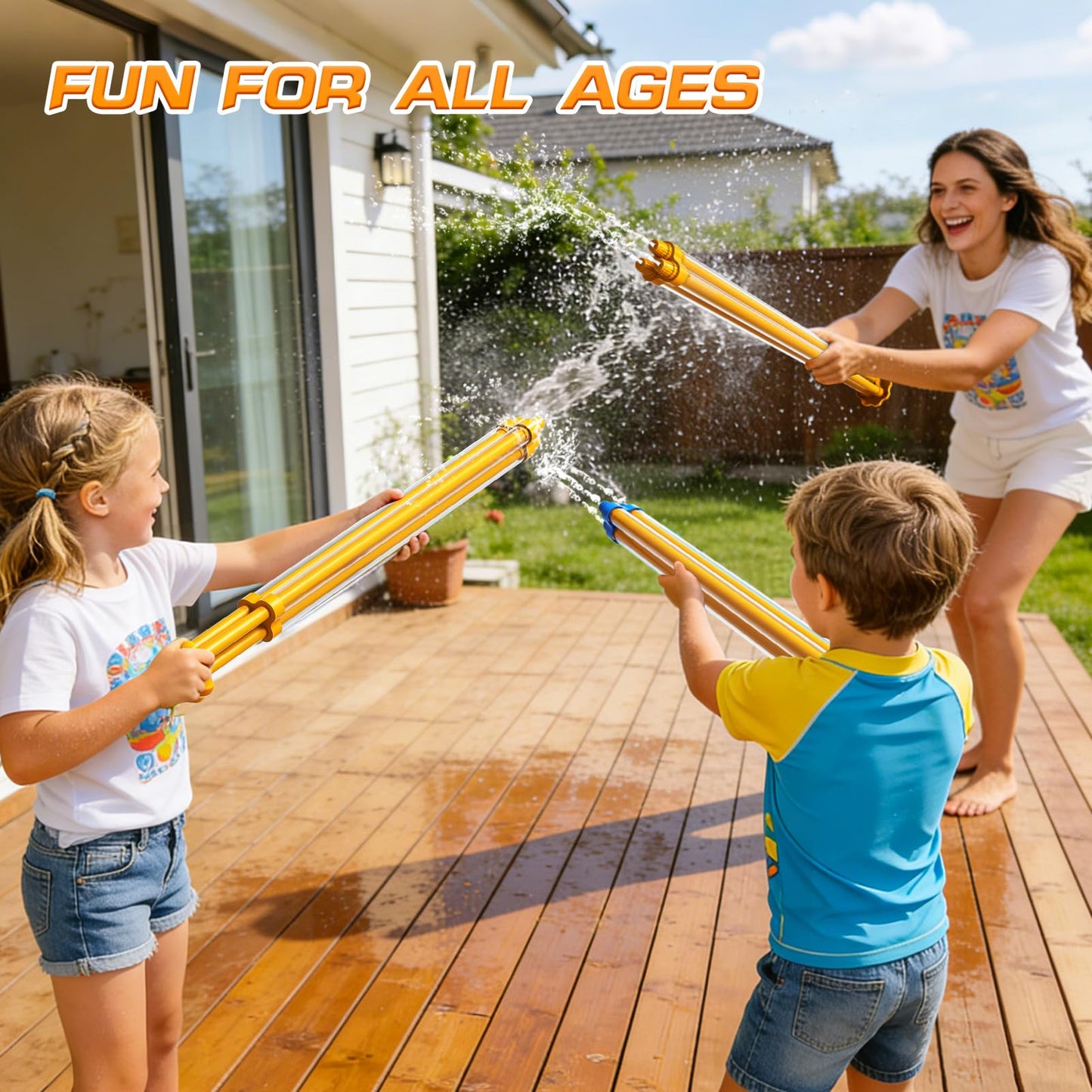 6-Pack Water Guns Water-Proof Squirt Blasters Set for Kids, Water Game Shooter - Pool Beach Toys for Summer Party Swimming Games, Outdoor Toys for Kids Boys and Girls Aged 3 4 5 6 Years Old