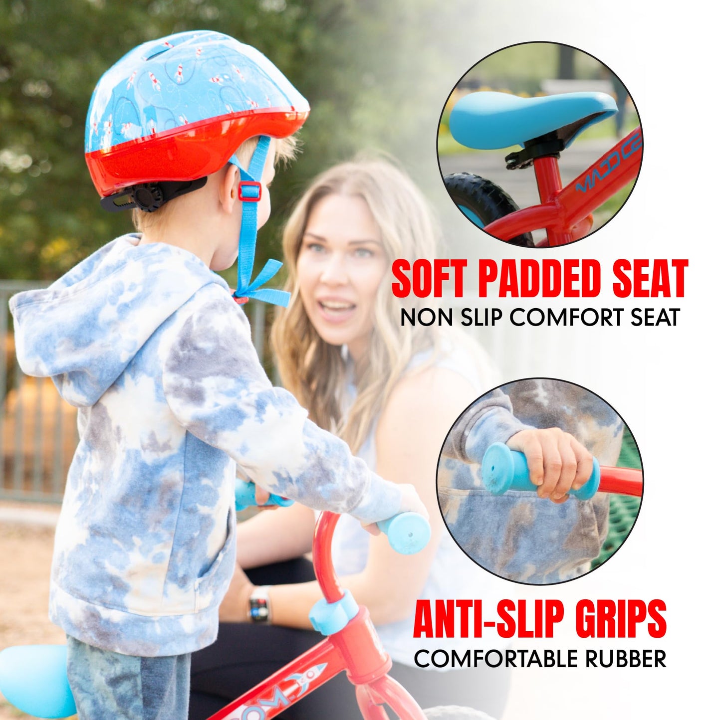 Madd Gear Balance Bike for Toddlers - 18 Month to 4 Years - No Pedal Lightweight Training Bicycles - Adjustable Seat and Maintenance Free 10 Inch Airless Tires - Great Birthday Gift