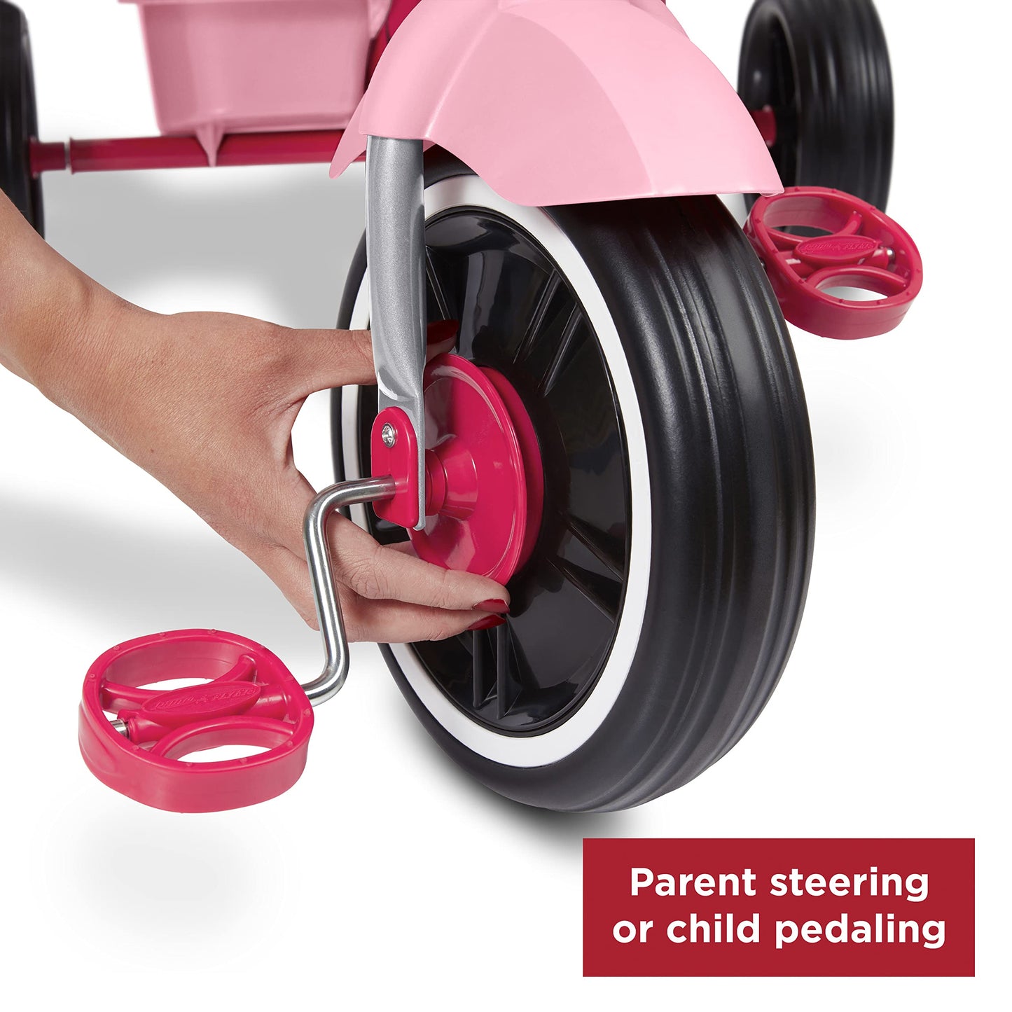 Radio Flyer 4-in-1 Pedal & Push Stroll 'N Trike, Ages 1-5, Toddler Tricycle & Stroller, High-Density Foam Tires, Parent Push Handle, UV Canopy, Removable Tray, Headrest & Seatbelt, Stroller Tricycle