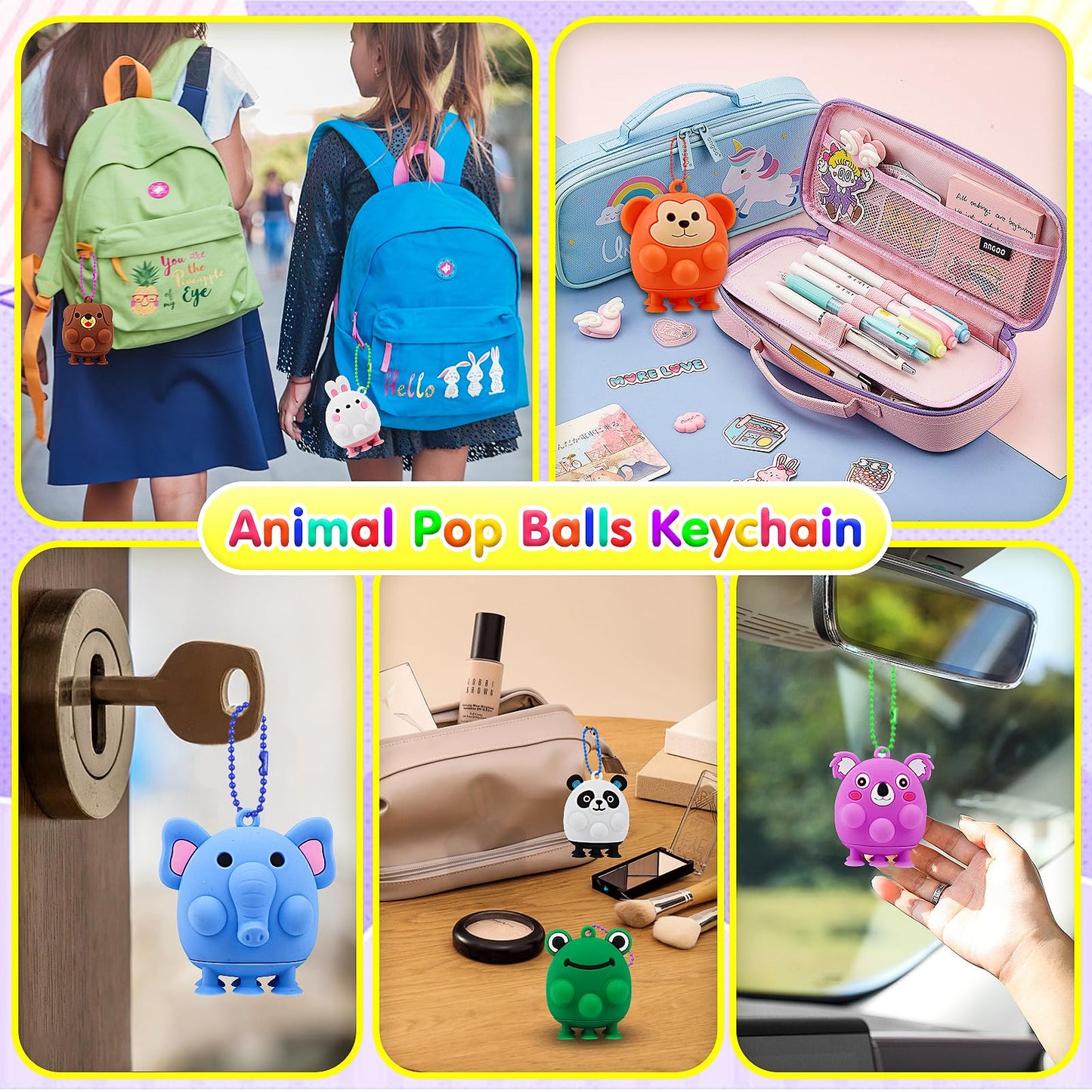 ChildFun 12 PCS Party Favors for Kids, 3D Animal Pop Toys, Goodie Bags Stuffers for Kids, Pinata Stuffers Carnival Prizes,Fidget Toys Bulk, Prize for Classroom, Suction Toys for Toddlers
