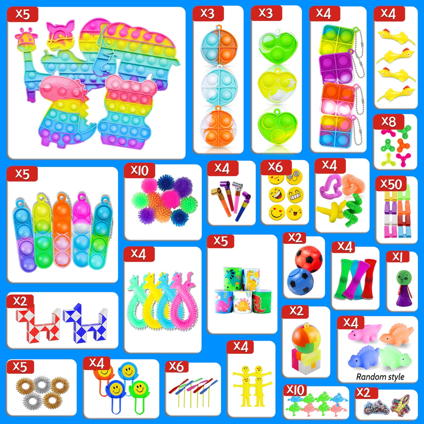 1000pcs Party Favors for Kids, Fidget Toys Pack, Birthday Gifts, Classroom Prize Boxes, Treasure Box, Goodie Bag Stuffers,Carnival Prizes, Easter Eggs Fillers