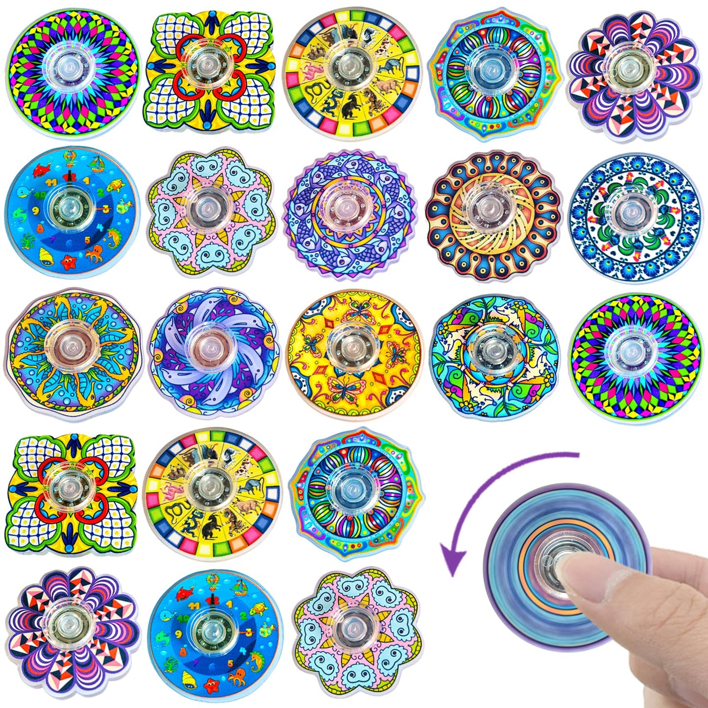 40 Pack Fidget Spinner Fidget Toys Mini,Party Favors Easter Basket Goodie Bag Stuffers Gifts,Stress Relief Sensory Toys for Kids Adults ADHD Autisms,Treasure Box Toy for Classroom Prizes Supplies