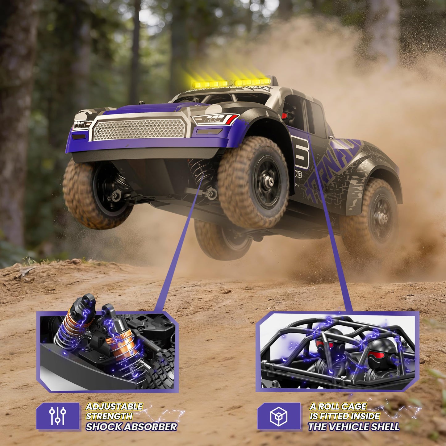 X-TMAGA Remote Control RC Cars 1:16 Monster Truck Toys Cars for Adult & Boys, 4WD Off-Road, Metal Transmission Parts, High Speed Fast 40+ KPH, 4X4 Waterproof with 2 Rechargeable Batteries (HS16-83)