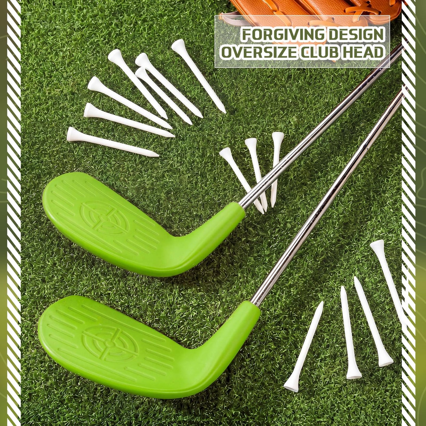 Realspring 6 Pack 36" Backyard Golf Club Set with Oversize Heads Right Hand Golf Club for Home Backyard Bucket Game Chipping Clubs Outdoor Indoor Training Practice Gift