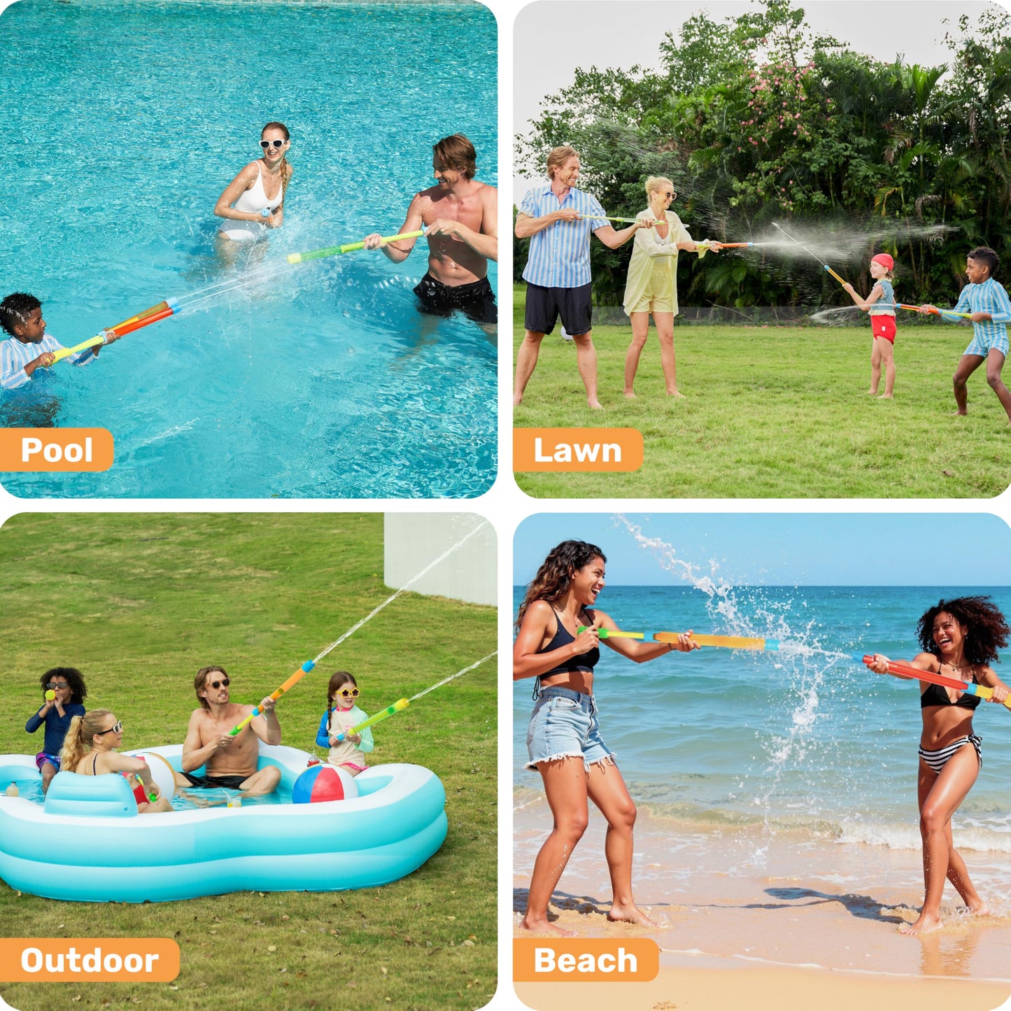 JOYIN 12 Pack Water Soaker Bulk, 16.5” Summer Blasters Squirt Guns for Kids Outdoor Swimming Pool, Backyard, Beach Game Water Fighting Play Toys