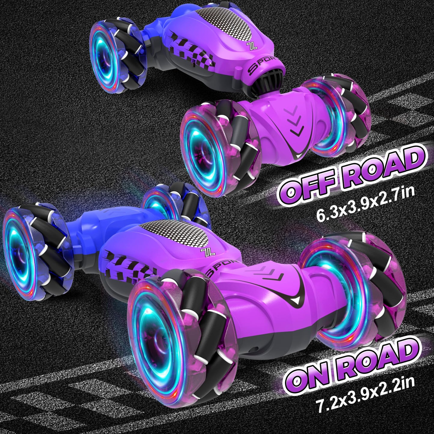 Nitigo Remote Control Car for Girls 4-7, Toys for Ages 5-7, Gift for 4 5 6 7 8-13 Years Old, for Kids, Gesture Sensing RC Stunt Car with Lights, Birthday Gift