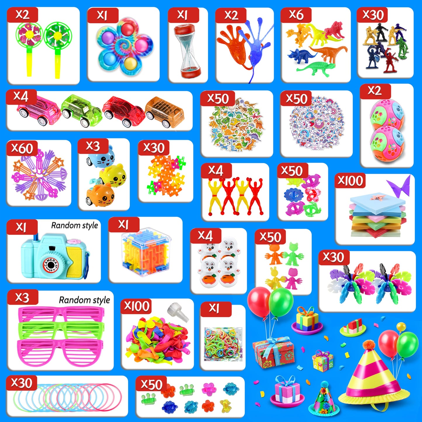 1000pcs Party Favors for Kids, Fidget Toys Pack, Birthday Gifts, Classroom Prize Boxes, Treasure Box, Goodie Bag Stuffers,Carnival Prizes, Easter Eggs Fillers