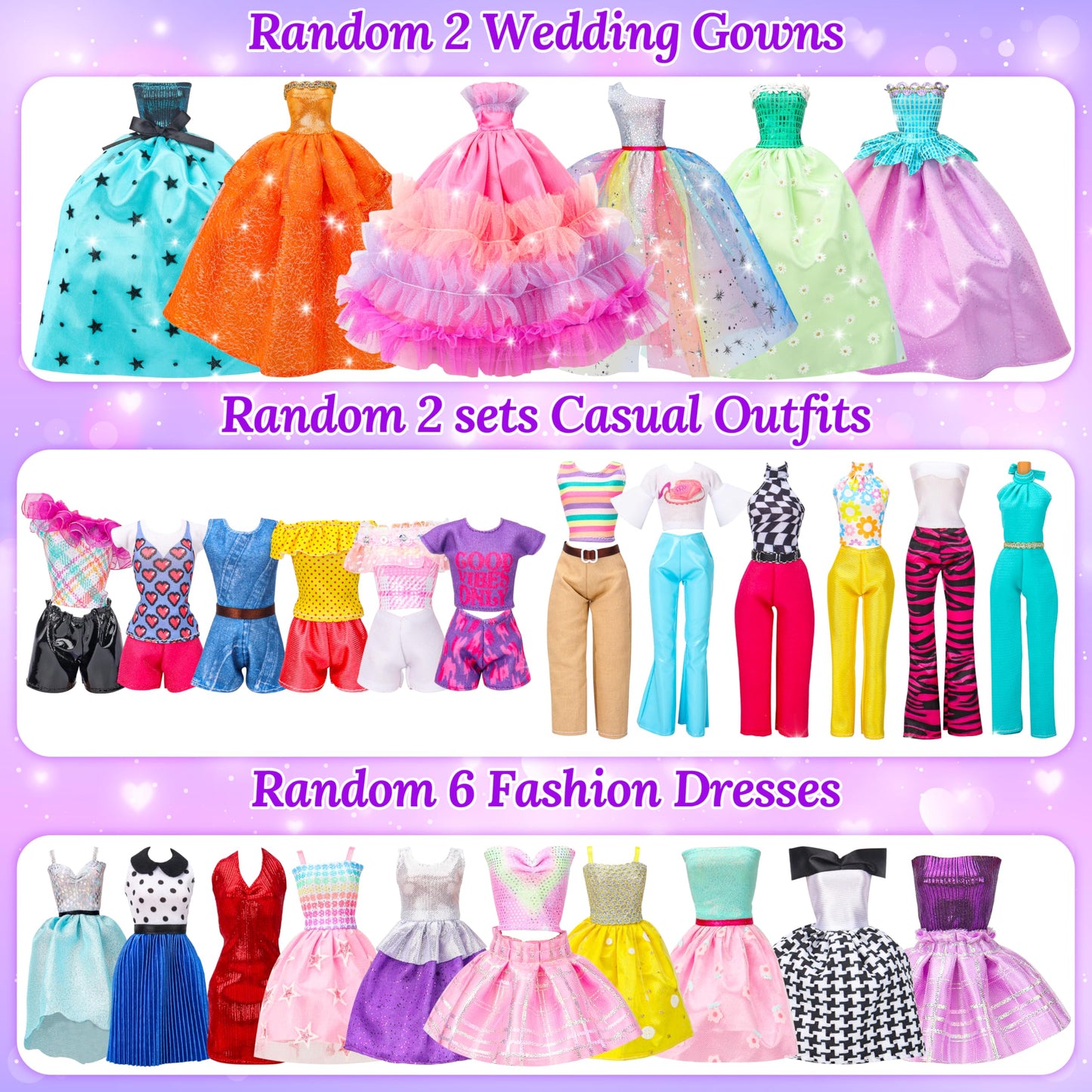 Style Shine 70 Pcs Doll Closet with Clothes & Accessories Including 2 Wedding Gowns 6 Fashion Dresses 2 Casual Outfits 2 Swimsuit 10 Shoes 20 Hangers 27 Accessories,Dress up Toys for Girls Kids Gifts
