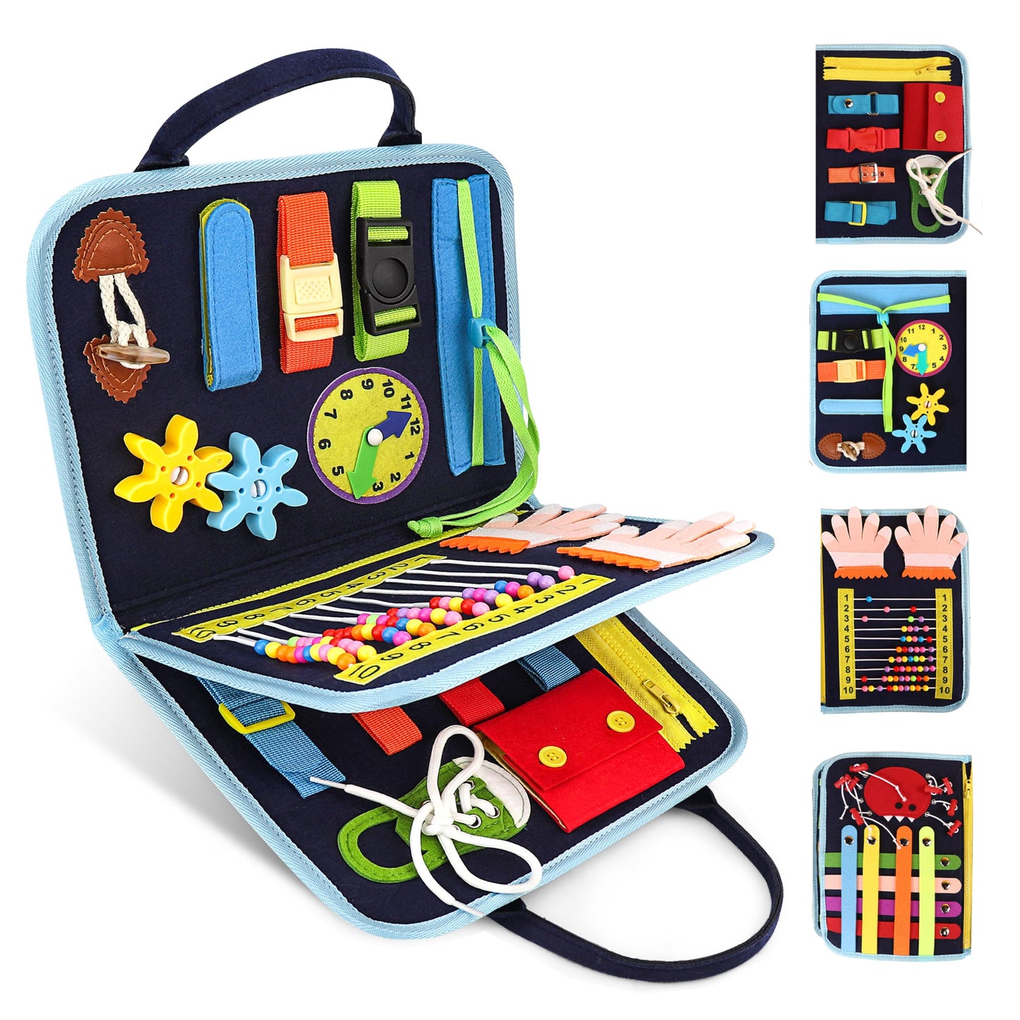 JAGSYJOY Busy Book for Toddlers - Montessori Busy Board with Sensory Activities for Learning Fine Motor Skills, Travel Toys for Toddlers for Airplane, Car. for Boys and Girls.