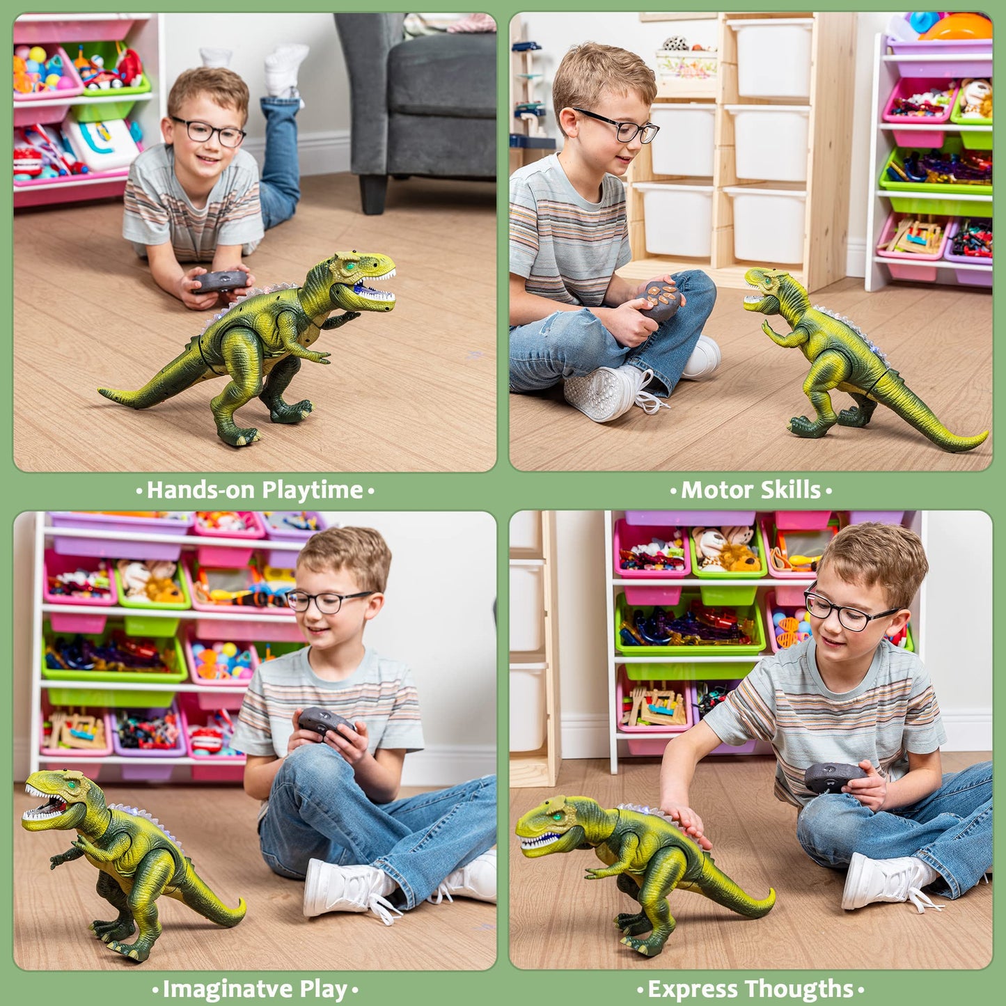 JOYIN Robot Dinosaur Toy for Kids Boys 3+ Big T.rex with Light and Realistic Roaring Sound, Remote Control Walking & Dancing Dinosaur, Electronic Toy for Kid, Birthday Gift for Kids Boys Girls