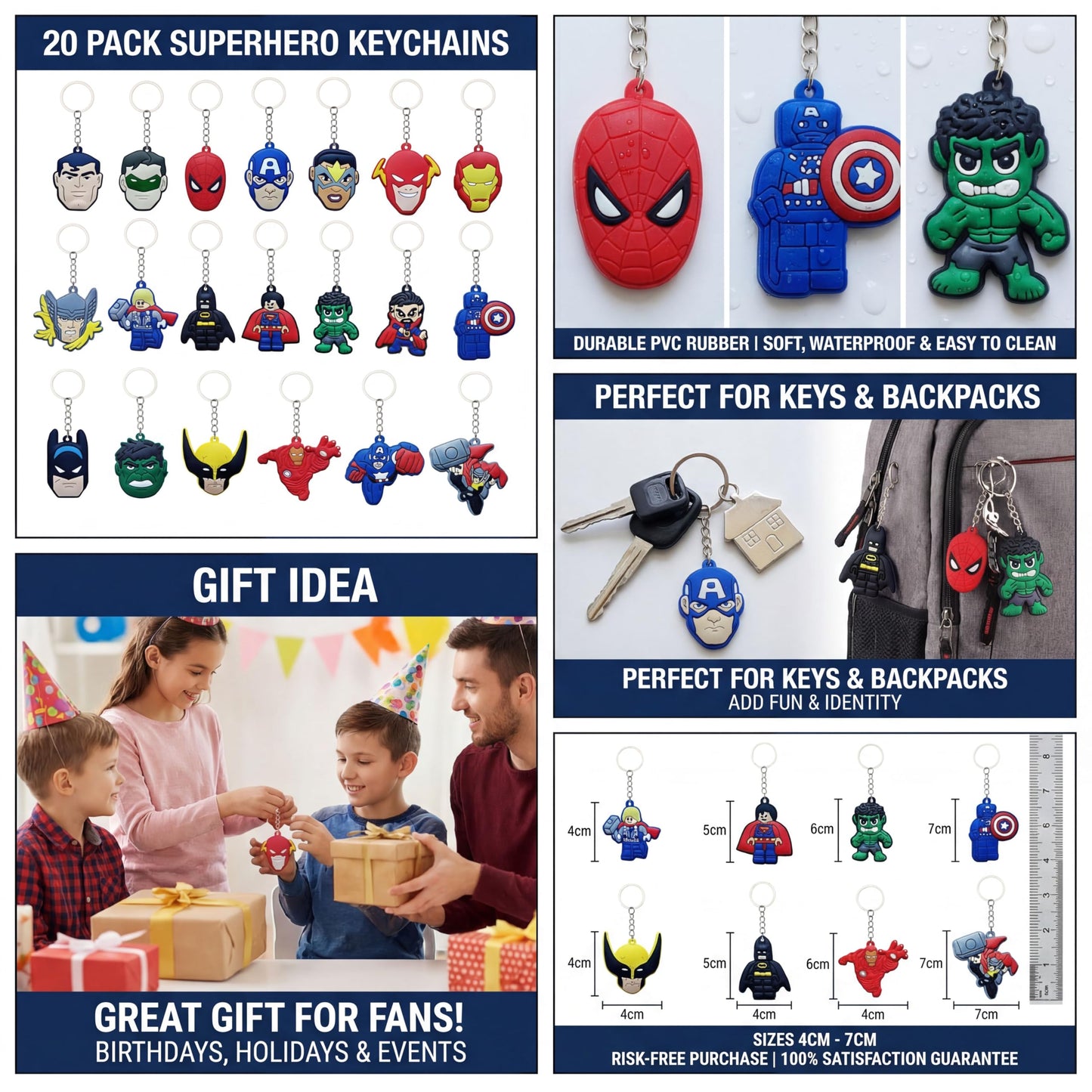 Guoiondw 40 Children's-Themed Party Favor Keychains, Stuffed Toys, Christmas Gifts, Holiday Accessories, Perfect for Kids' Birthday School Carnival Rewards, Classroom Easter Gifts Valentine's Day