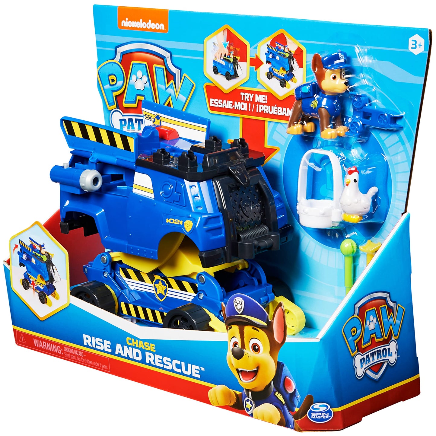 PAW Patrol Chase Rise and Rescue Transforming Toy Car with Action Figures and Accessories, Kids’ Toys for Ages 3 and up