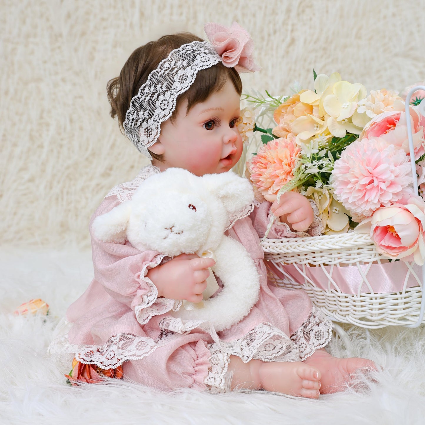 Cloveray 20inch Large Realistic Reborn Baby Doll Hand-Rooted Hair Lifelike Baby Dolls with Accessories for 3+ Year Old Girls Gifts, Pretend Play, Collection