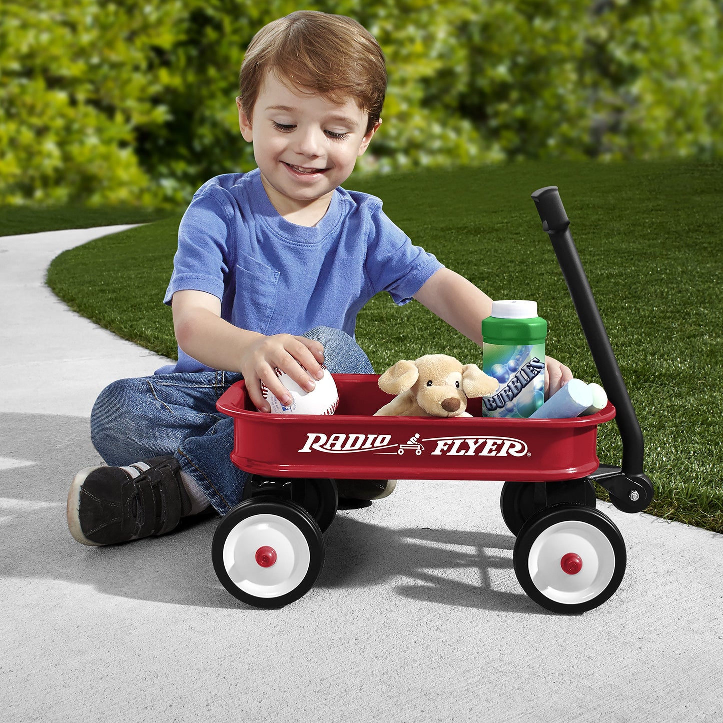 Radio Flyer Mini Classic Red Wagon for Kids, 12.5" Toy Wagon For Kids Aged 1.5+, Play-Size Version of the Classic, Durable Rolling Wheels & Steel Body, Working Handle, For Toys, Crafts & Gift Displays
